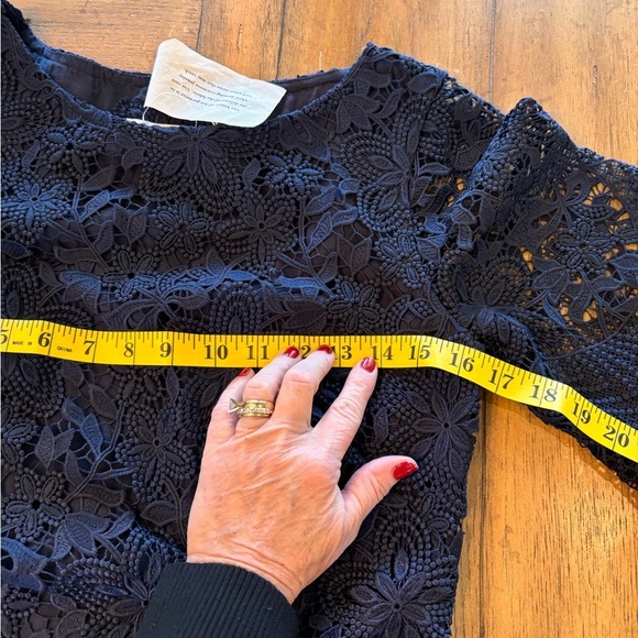 NWT Anthropologie Charleston Lace Dress, Navy Blue, size 2, Easter Party Event - Picture 10 of 11